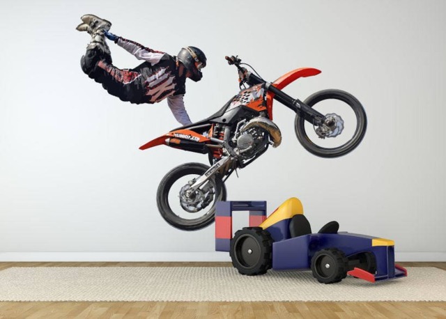 Motocross Dirt Bike Wall Decal Durable Vinyl Graphic - 28x42 Inches Mc645 - image 1
