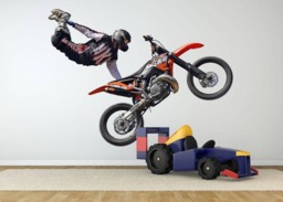 Motocross Dirt Bike Wall Decal Durable Vinyl Graphic - 28x42 Inches Mc645 - thumbnail 1