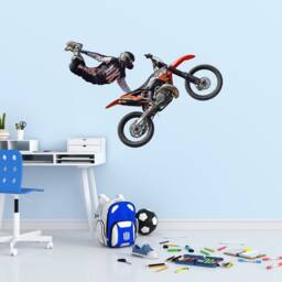 Motocross Dirt Bike Wall Decal Durable Vinyl Graphic - 28x42 Inches Mc645 - thumbnail 3