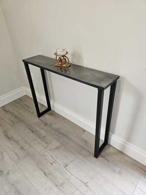 Handcrafted Console Table Legs Raw Steel Or Black Painted Metal 30x30 Box - image 1