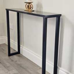 Handcrafted Console Table Legs Raw Steel Or Black Painted Metal 30x30 Box - thumbnail 3