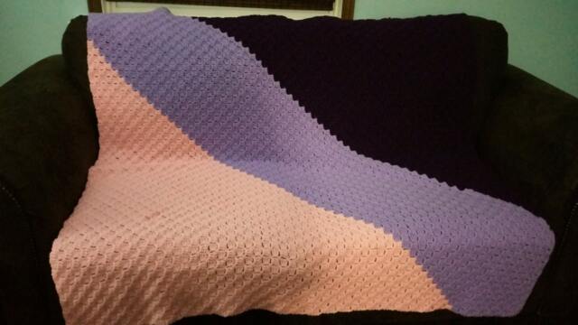 stripped Crocheted Afghan Blanket - image 1