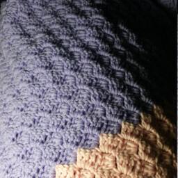stripped Crocheted Afghan Blanket - thumbnail 2