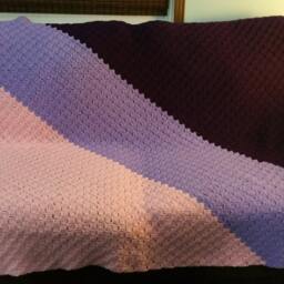 stripped Crocheted Afghan Blanket - thumbnail 3