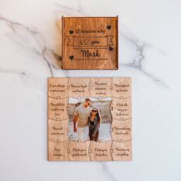 1st 2nd 3rd Anniversary Gift For Her Him Boyfriend 12 Reasons Why I Love You Photo Gifts Personalized Couple Date Night Valentine's Day - thumbnail 3