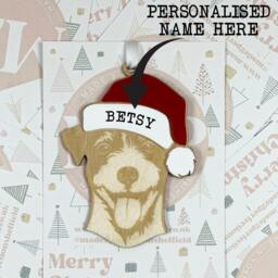 Personalised Pet Christmas Bauble/Ornament With Name - Dog Jack Russel 024 - thumbnail 2