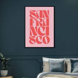 San Francisco Typography Statement Print - Eclectic Print, Colourful Retro Wall Art, Living Room Bedroom Prints - thumbnail 2