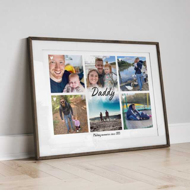 Personalised Dad Photo Collage Print Sentimental Father Gift, Framed Option - image 1
