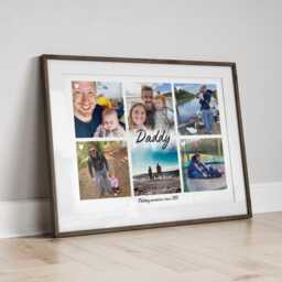 Personalised Dad Photo Collage Print Sentimental Father Gift, Framed Option - thumbnail 1