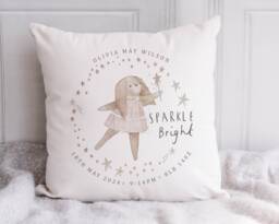 Personalised New Baby Cushion, Girl Gift, Welcome Girl, Nursery Decor, Pillow, Name Birth Stats
