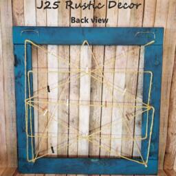 Turquoise Rustic Clothespin Frame, Rustic Wedding Picture Display, Blue Photo Frame, Twine String Mother's Day Gift, Kids Art - thumbnail 4