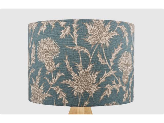 Scottish Teal Blue Lampshade, Table Floor Lamp/Ceiling Pendant, Small Medium Large, 15cm 20cm 25cm 30cm 35cm 40cm, UK Fabric Light Shade - image 1