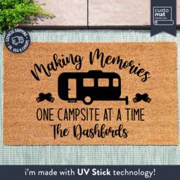 Outdoor Camping Lover Gift - Making Memories Custom Camper Doormat Campsite Door Mat Personalized Accessories Rug - thumbnail 1