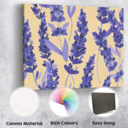 Painterly Purple Lavender Floral Pattern Botanical Design Canvas Wall Art Print Decor Picture Ready To Hang - thumbnail 2