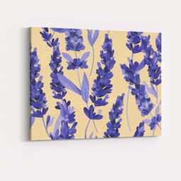 Painterly Purple Lavender Floral Pattern Botanical Design Canvas Wall Art Print Decor Picture Ready To Hang - thumbnail 4