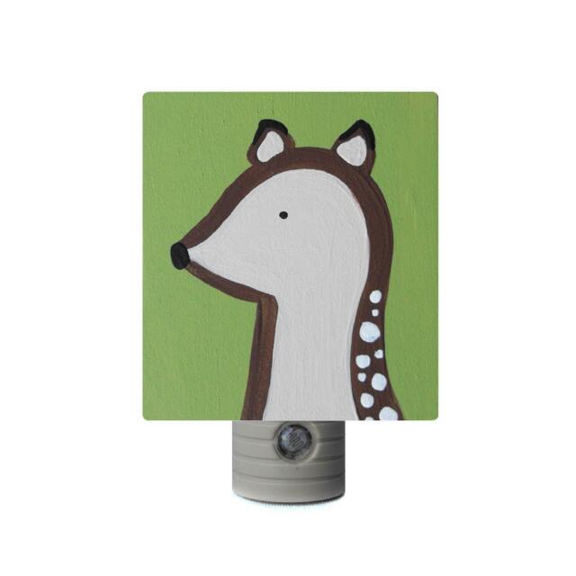 Night Light - Custom Hand Painted Children's Soft Led with Automatic Sensor Deer Woodland Critter Or Any Theme - image 1