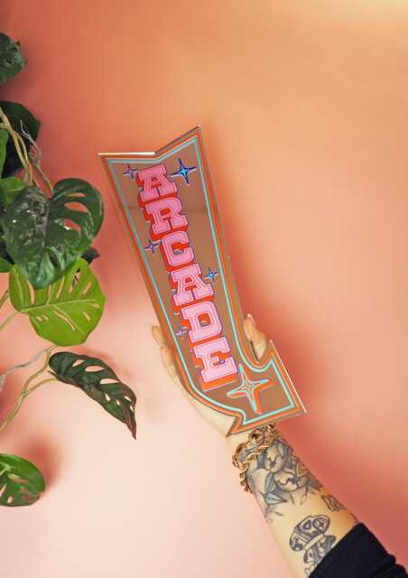 Retro Arcade Arrow Mirror - Blue & Red - image 1