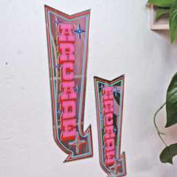 Retro Arcade Arrow Mirror - Blue & Red - thumbnail 2