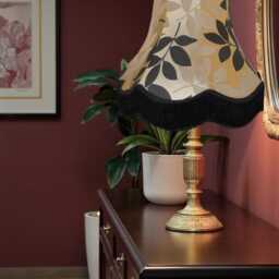Gold Floral Lampshade Handmade For Table & Floor Standard Lamp Bases, Ceiling Pendant Light Fittings - thumbnail 3
