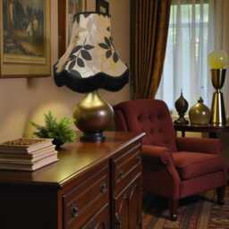 Gold Floral Lampshade Handmade For Table & Floor Standard Lamp Bases, Ceiling Pendant Light Fittings - thumbnail 2