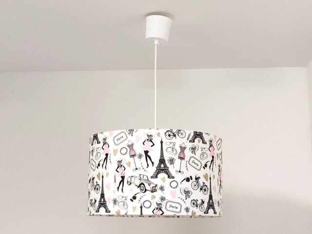 Lampshade Or Pendant Light With Parisian-style Motifs - Eiffel Tower Perfect Gift For A Birthday Christmas, Girly & Romantic Decor - image 1
