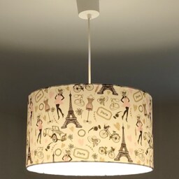 Lampshade Or Pendant Light With Parisian-style Motifs - Eiffel Tower Perfect Gift For A Birthday Christmas, Girly & Romantic Decor - thumbnail 3