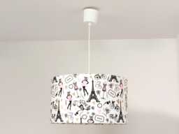 Lampshade Or Pendant Light With Parisian-style Motifs - Eiffel Tower Perfect Gift For A Birthday Christmas, Girly & Romantic Decor - thumbnail 1