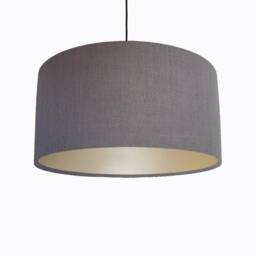 Grey Lampshade in Linen With Champagne Lining - thumbnail 1
