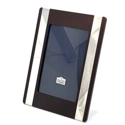 "sterling Silver Art Deco Photo Frame Tulip Wood Front 6"" X 4" - thumbnail 2