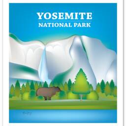 Yosemite National Park Poster, Art, California Print, Skyline, Gift - Style E8-O-Yos - thumbnail 3