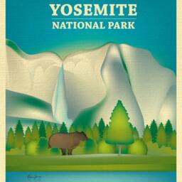 Yosemite National Park Poster, Art, California Print, Skyline, Gift - Style E8-O-Yos - thumbnail 2