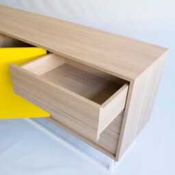 Modern, Unique, Sideboard, Buffet, Credenza, Cupboard, Tv Unit - Custom-Made Yellow, Natural Oak, White - thumbnail 3
