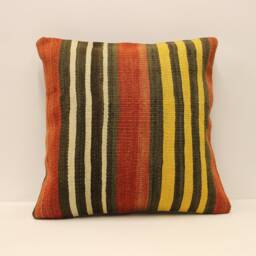 18x18 Decorative Pillow, Sofa Throw Pillow Cover, Kilim Cushion Cover, Bohemian Kilim Pillow, Aztec Case 4Kbf-602 - thumbnail 1