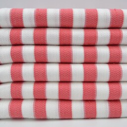 "Turkish Peshtemal, Towels, Fuchsia & White Towel, 36""x70" - thumbnail 2