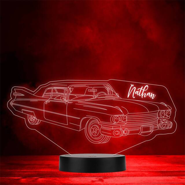 Retro Vintage American Car Personalised Gift Colour Change Led Lamp Night Light - image 1