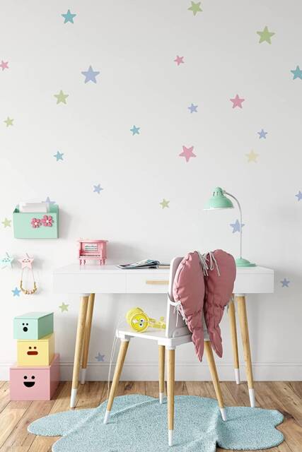 Pastel Stars Wall Stickers Decals For Baby Room Nursery Kids Decor Removable - image 1
