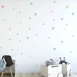 Pastel Stars Wall Stickers Decals For Baby Room Nursery Kids Decor Removable - thumbnail 2