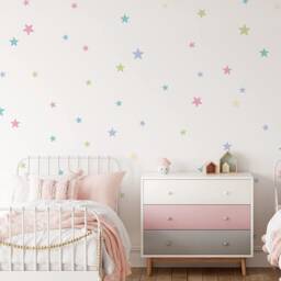 Pastel Stars Wall Stickers Decals For Baby Room Nursery Kids Decor Removable - thumbnail 3