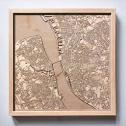 Liverpool Wooden Map - Laser Cut City Streets, Framed Wall Art - thumbnail 1
