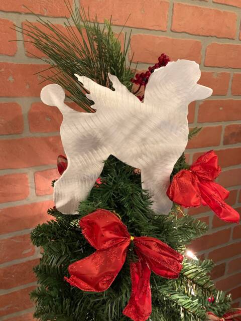 Poodle, Angel, Standard Miniature, Dog Tree Topper, Decoration, Wreath Christmas, Yard Stake Or Wall Hanging - image 1