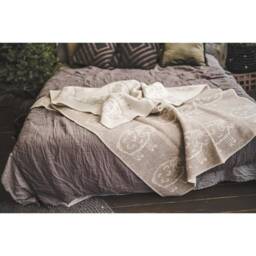 Wool Blanket Natural New Zealand Sheep, Reversible Plaid Throw - 130x200cm - thumbnail 2