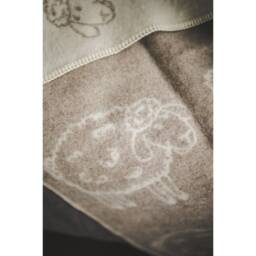 Wool Blanket Natural New Zealand Sheep, Reversible Plaid Throw - 130x200cm - thumbnail 3