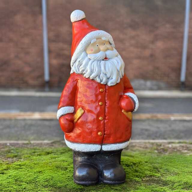 Father Christmas Sculpture Concrete Santa Claus Statue Outdoor Holiday Figurine Handmade Ornament Stone Festive Garden Gift - image 1