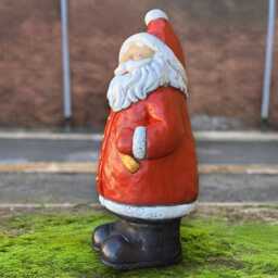 Father Christmas Sculpture Concrete Santa Claus Statue Outdoor Holiday Figurine Handmade Ornament Stone Festive Garden Gift - thumbnail 4