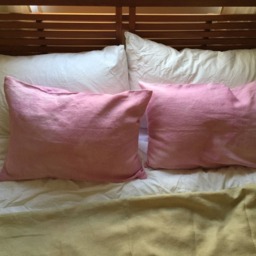 Hand-Dyed Pink Linen Decorative Pillow Cover - thumbnail 4