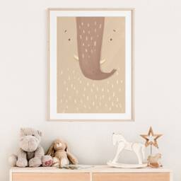 Enno Elephant Poster Beige I Safari, Jungle, Children's Room, Living Room Decoration, Poster, Download, Mural, Printable Picture Wall - thumbnail 2