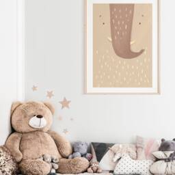 Enno Elephant Poster Beige I Safari, Jungle, Children's Room, Living Room Decoration, Poster, Download, Mural, Printable Picture Wall - thumbnail 4