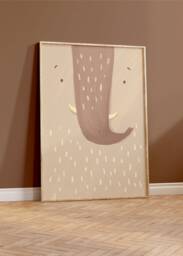 Enno Elephant Poster Beige I Safari, Jungle, Children's Room, Living Room Decoration, Poster, Download, Mural, Printable Picture Wall - thumbnail 1
