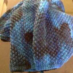 Beautifull Handknitted Baby Blanket, With A Nice Color Variation. Made West From Lang Yarns - thumbnail 3