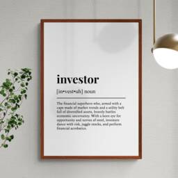 Investor Funny Definition Job Work Gift Wall Art Print - thumbnail 2